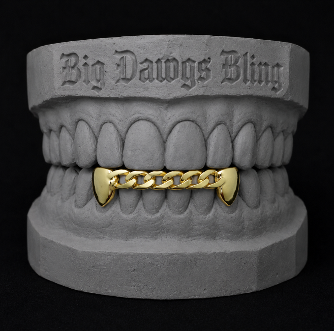14K Gold Plated Bottom Lower Cuban Link Grillz