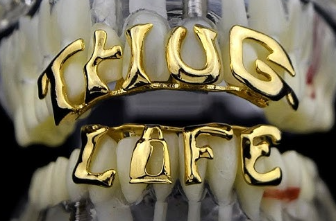 14K Gold Plated THUG LIFE Upper & Lower Grillz Set CLEARANCE