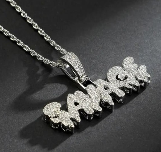 Iced Silver Plated Pendant with Hip Hop Chain Necklace Savage