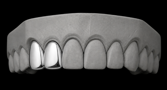 925 Silver Plated Double Tooth Grillz Cap