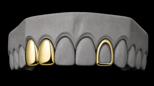 14K Gold Plated Double Tooth + Open Face Grillz Cap