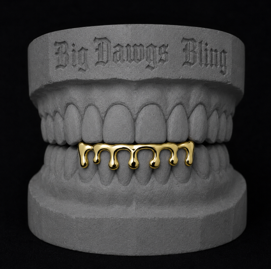 14K Gold Plated Bottom Lower Drip Grillz