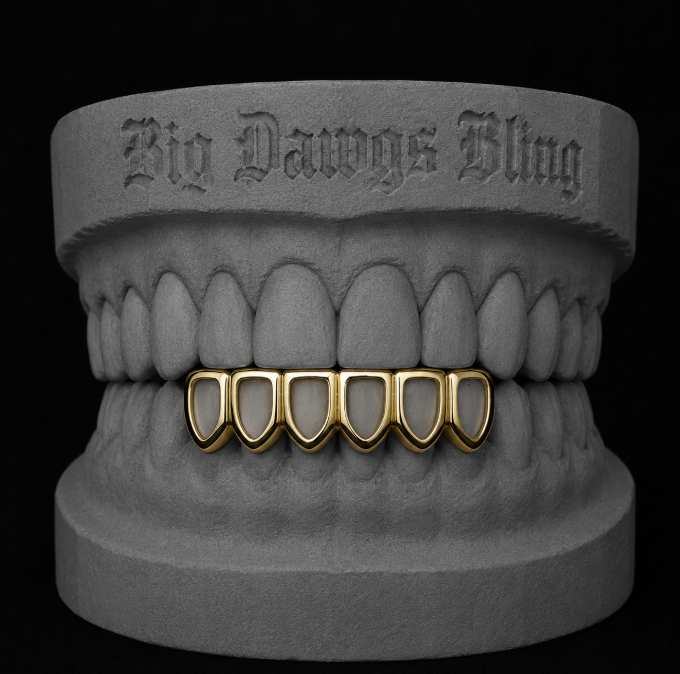 14K Gold Plated Bottom Lower Open Face Grillz