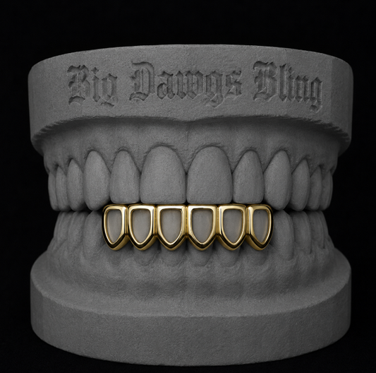 14K Gold Plated Bottom Lower Open Face Grillz