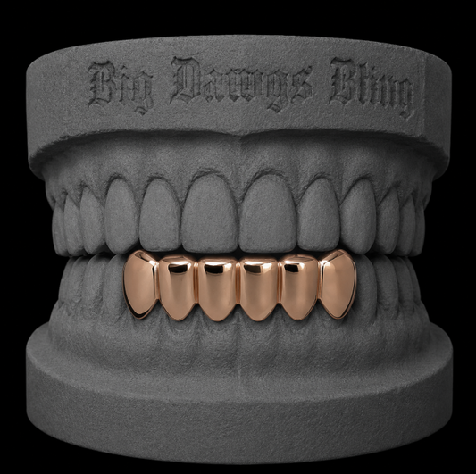 14K Rose Gold Bottom 6 Lower Grillz