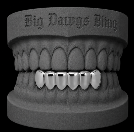 925 Silver Plated Bottom 6 Lower Grillz
