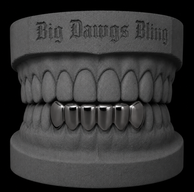 Gunmetal Black Bottom 6 Lower Grillz
