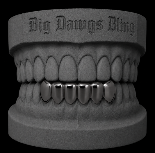 Gunmetal Black Bottom 6 Lower Grillz