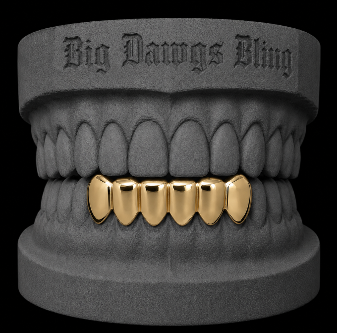 14K Gold Plated Bottom 6 Lower Grillz