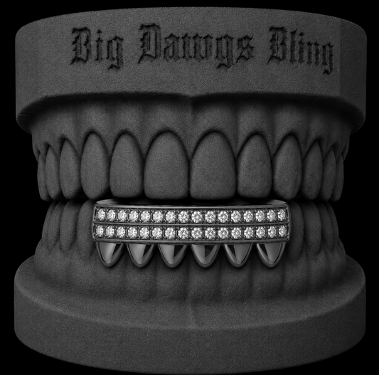 Gunmetal Black Bottom 6 Lower Iced CZ Grillz