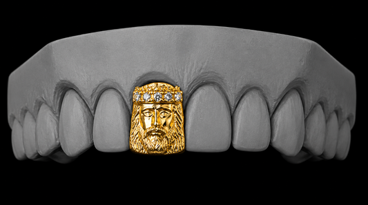 Hip Hop 14K Gold Plated Upper Tooth Jesus Cap