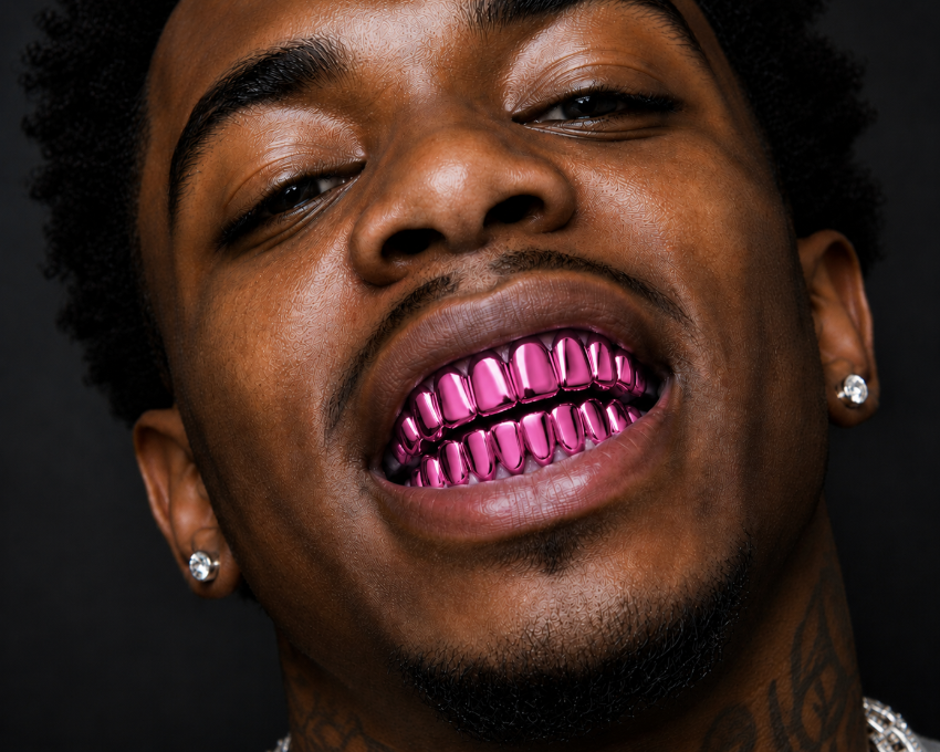 Shiny Pink Plated 8 Upper & 8 Lower Teeth Grillz Set