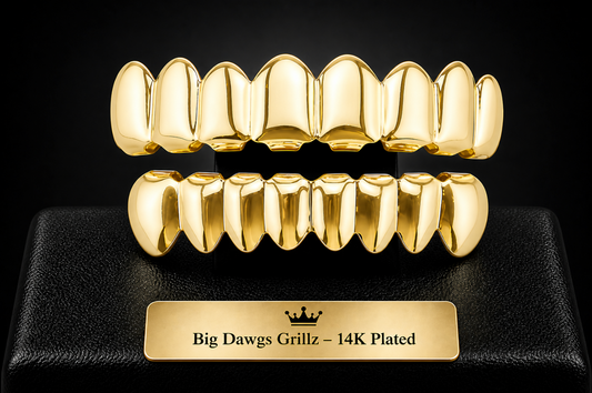 14K Gold Plated 8 Upper & 8 Lower Grillz Set