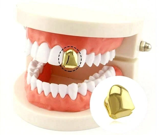 14K Gold Plated Single Tooth Grillz Cap