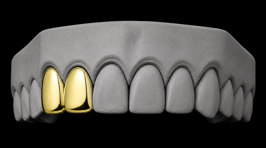 14K Gold Plated Double Tooth Grillz Cap