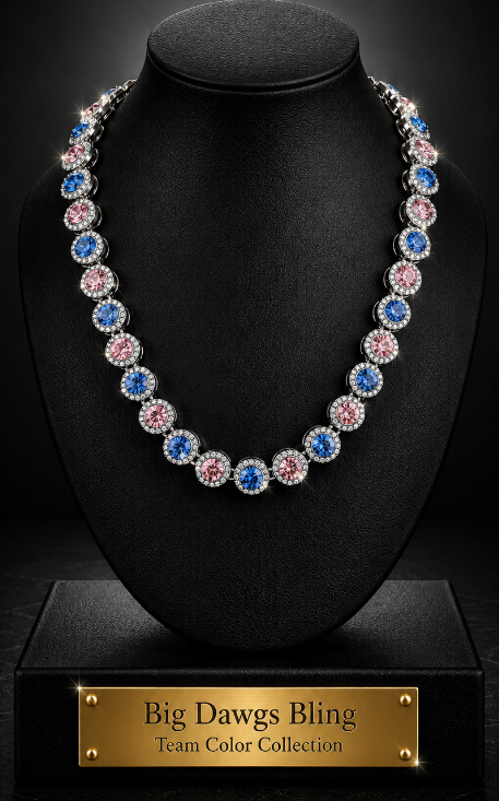 Hip Hop Iced Silver 12mm CZ Cluster Chain Necklace Miami Blue Pink