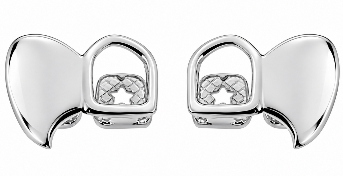 Silver Open Face Upper Double Fang & Lower Solid Grillz 3pc Set